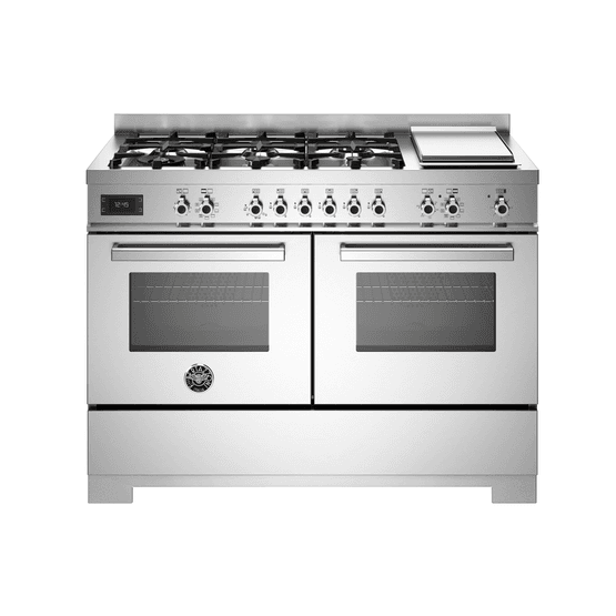 Bertazzoni Professional 120cm Range Cooker Twin Dual Fuel Stainless Steel PRO126G2EXT2