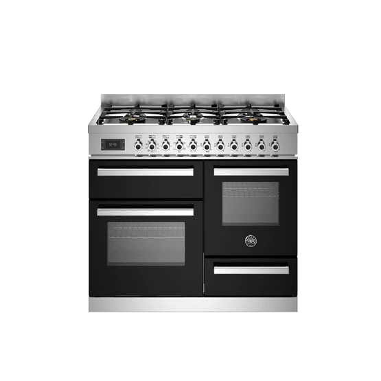 Bertazzoni Professional 100cm Range Cooker XG Oven Dual Fuel Black PRO106L3ENET2