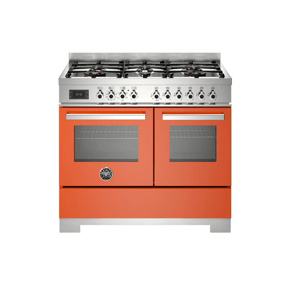 Bertazzoni Professional 100cm Range Cooker Twin Oven Dual Fuel Orange PRO106L2EART2