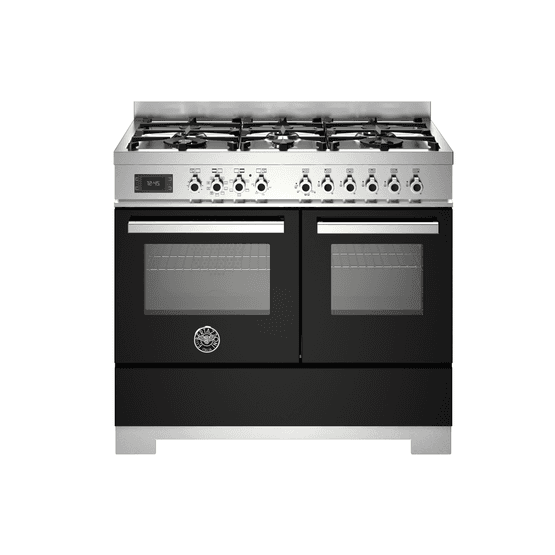 Bertazzoni Professional 100cm Range Cooker Twin Oven Dual Fuel Black PRO106L2ENET2