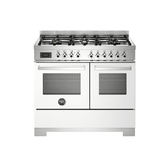 Bertazzoni Professional 100cm Range Cooker Twin Oven Dual Fuel White PRO106L2EBIT2
