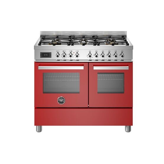 Bertazzoni Professional 100cm Range Cooker Twin Oven Dual Fuel Red PRO106L2EROT