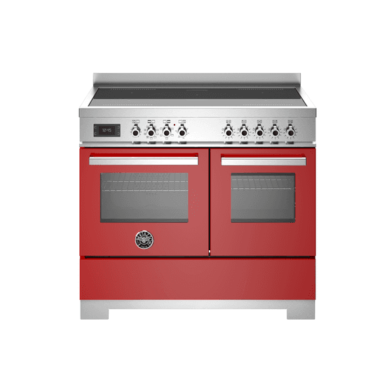 Bertazzoni Professional 100cm Range Cooker Twin Oven EIectric Induction Red PRO105I2EROT2