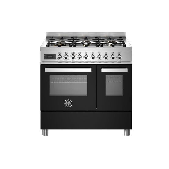 Bertazzoni Professional 90cm Range Cooker Twin Dual Fuel Black PRO96L2ENET