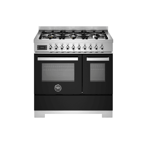 Bertazzoni Professional 90cm Range Cooker Twin Dual Fuel Black PRO96L2ENET2