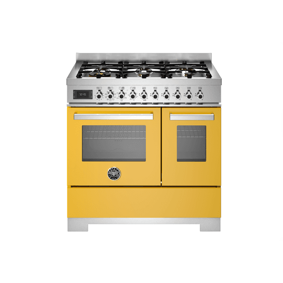 Bertazzoni Professional 90cm Range Cooker Twin Dual Fuel Yellow PRO96L2EGIT2