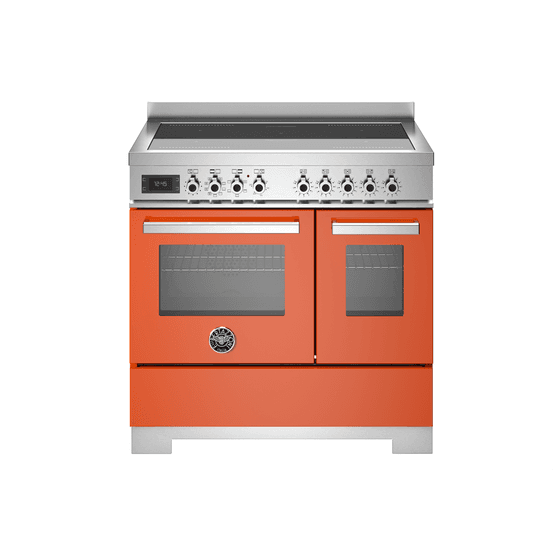 Bertazzoni Professional 90cm Range Cooker Twin Oven Electric Induction Orange PRO95I2EART2