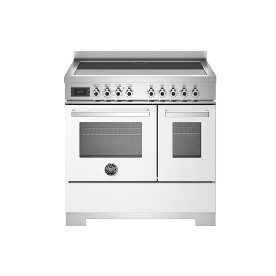 Bertazzoni Professional 90cm Range Cooker Twin Oven Electric Induction White PRO95I2EBIT2