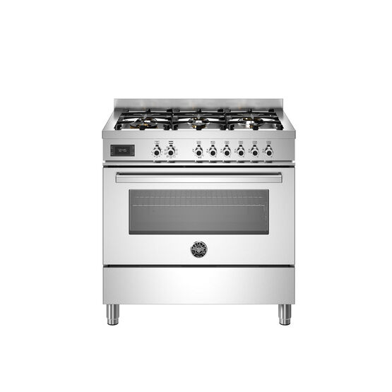 Bertazzoni Professional 90cm Range Cooker Single Oven Dual Fuel Stainless PRO96L1EXT