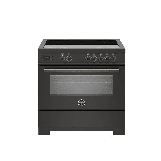 Bertazzoni Professional 90cm Range Cooker Single Oven Electric Induction Carbonio PRO95I1ECAT2