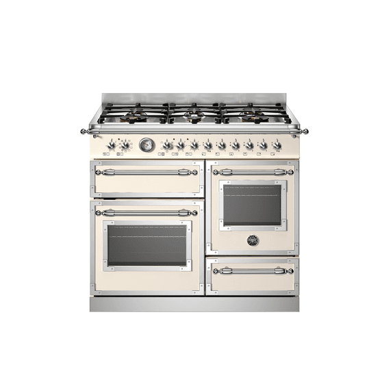 Bertazzoni Heritage 100cm Range Cooker XG Oven Dual Fuel Ivory HER106L3EAVT2