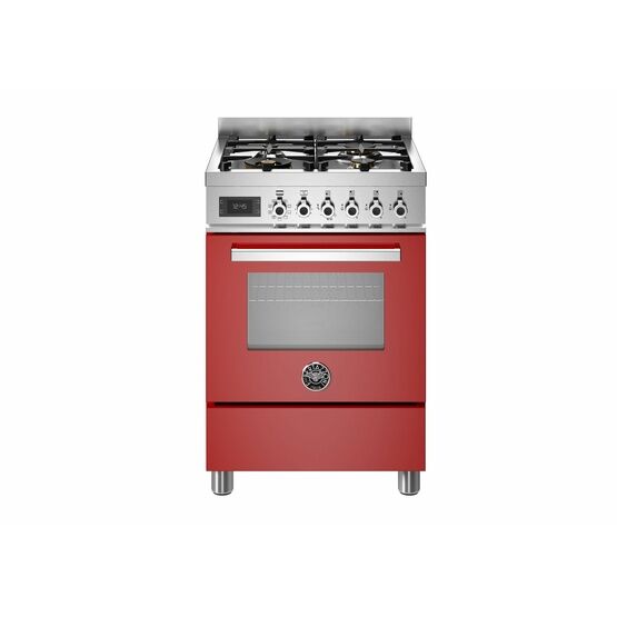 BERTAZZONI PRO64L1EROT Professional 60cm Single Oven Dual Fuel Red