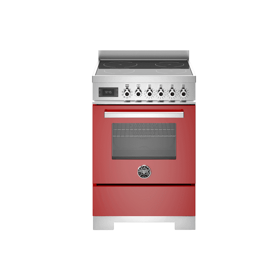 Bertazzoni Professional 60cm Single Oven Induction Cooker Gloss Red PRO64I1EROT2
