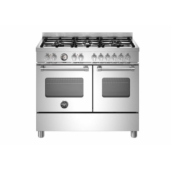 Bertazzoni Master 100cm Range Cooker Twin Oven Dual Fuel Stainless Steel MAS106L2EXC