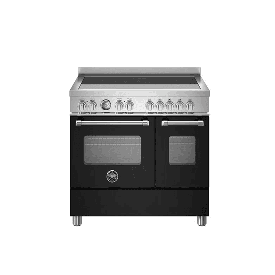 Bertazzoni Master 90cm Range Cooker Twin Oven Induction Matt Black MAS95I2ENEC2
