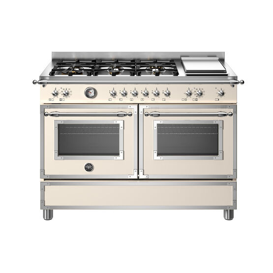 Bertazzoni HER126G2EAVT Heritage 120cm Range Cooker Twin Oven Dual Fuel Ivory