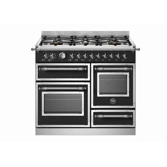 Bertazzoni Heritage 100cm Range Cooker XG Oven Dual Fuel Black HER106L3ENET