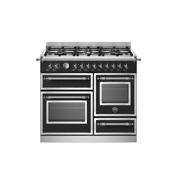 Bertazzoni Heritage 100cm Range Cooker XG Oven Dual Fuel Black HER106L3ENET2