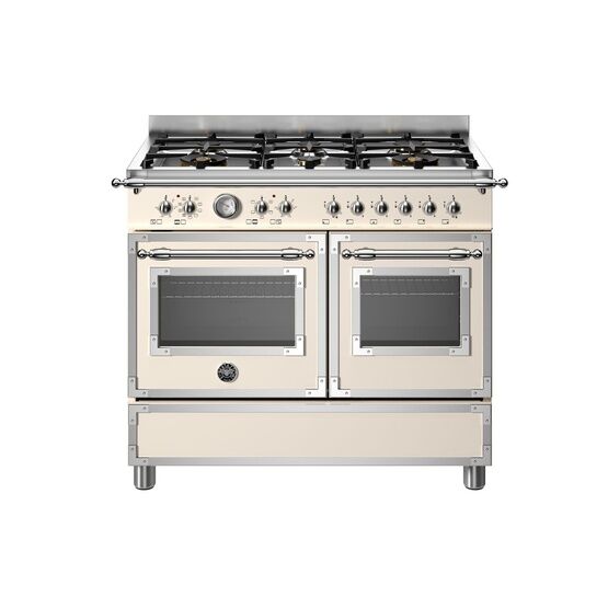 Bertazzoni Heritage 100cm Range Cooker Twin Oven Dual Fuel Ivory HER106L2EAVT