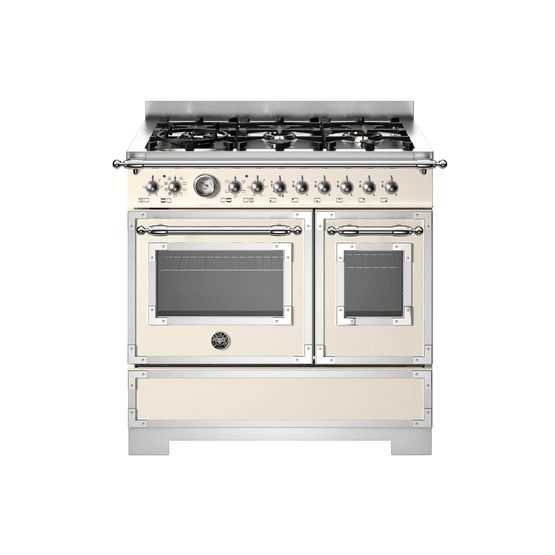 Bertazzoni Heritage 90cm Range Cooker Dual Fuel Gloss Ivory HER96L2EAVT2