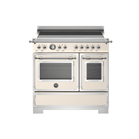 Bertazzoni Heritage 90cm Range Cooker Twin Oven Induction Ivory HER95I2EAVT2