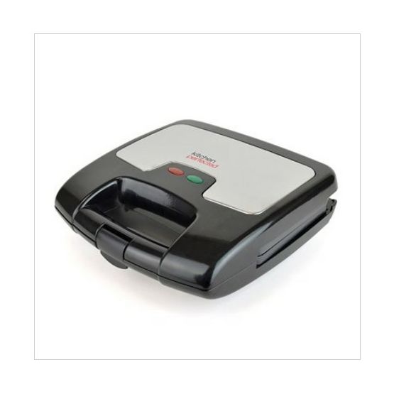 KitchenPerfected E2615BK 2 Slice Sandwich Toaster Black &amp; Steel