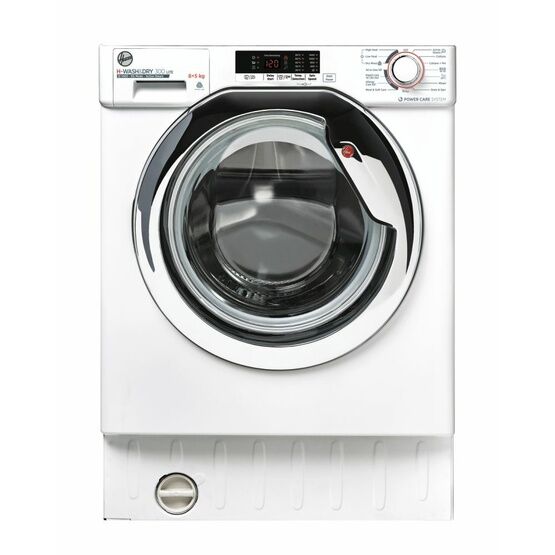 HOOVER HBDS485D2ACE-80 H-Wash 300 Lite 8+5kg 1400 Spin Integrated Washer Dryer White with Chrome Door
