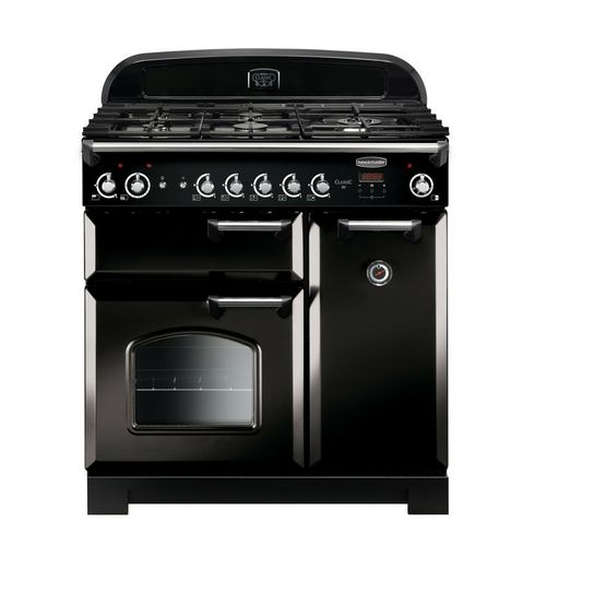 RANGEMASTER 116720 Classic 90cm Natural Gas Black with Chrome Trim