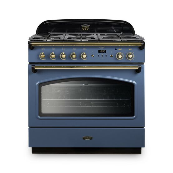 RANGEMASTER CLAS90FXDFFSB/B 90cm Classic FX Dual Fuel Stone Blue with Brass Trim