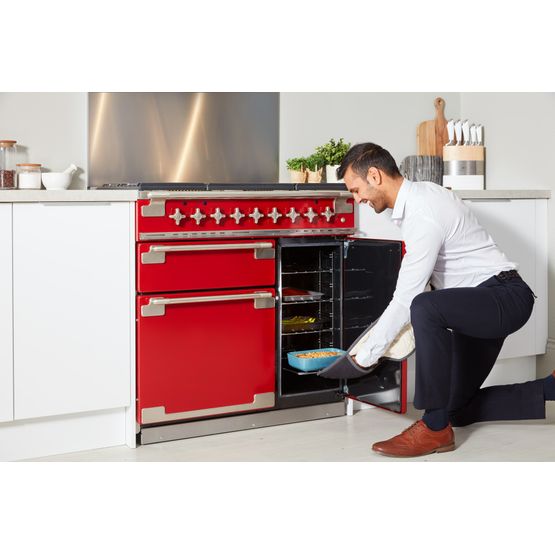 Buy RANGEMASTER ELS90DFFRD/ Elise 90cm Dual Fuel Cherry Red from £2,755.99