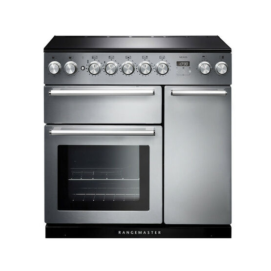 RANGEMASTER NEX90EISS/C Nexus 90 Induction Range Cooker Stainless Steel with Chrome Trim