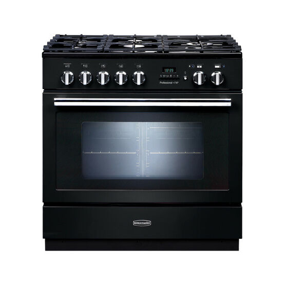 RANGEMASTER PROP90FXPDFFG Professional Plus FXP 90 Dual Fuel Black with Chrome Trim