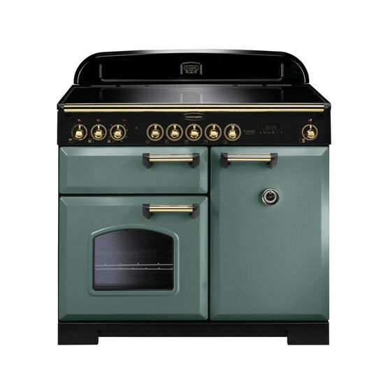 RANGEMASTER CDL100EIMG/B Classic Deluxe 100cm Induction Mineral Green with Brass
