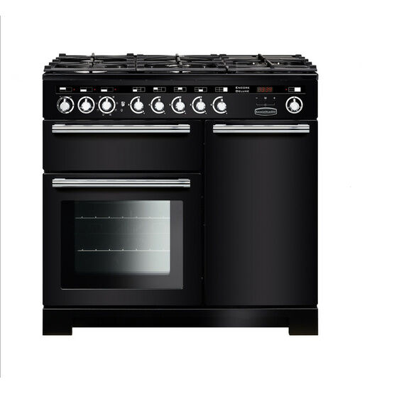 RANGEMASTER EDL100DFFBL/C Encore Deluxe 100 Dual Fuel Black with Chrome Trim