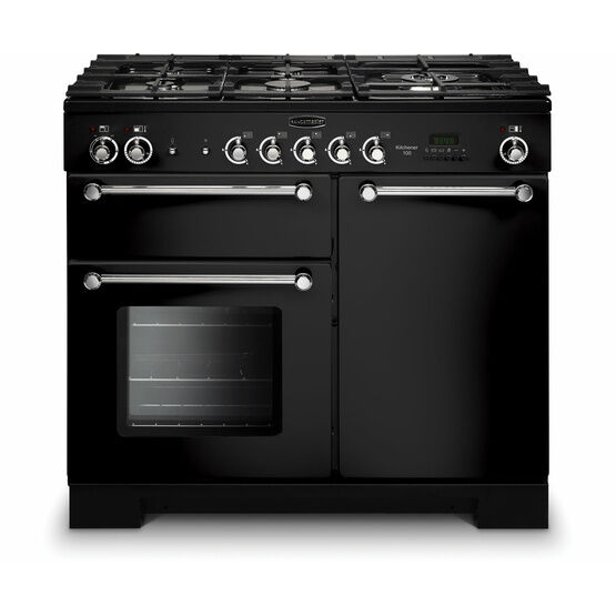RANGEMASTER KCH100DFFBL/C Kitchener 100 Dual Fuel Black/Chrome