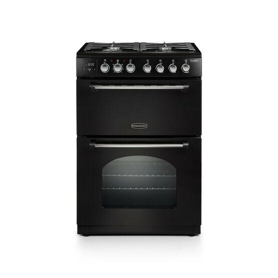 RANGEMASTER CLA60DFFBL/C Classic 60cm Dual Fuel Black with Chrome trim