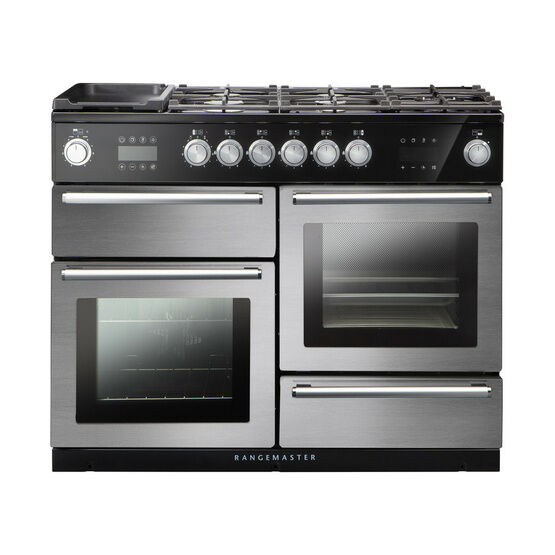 RANGEMASTER NEX110SODFFSS/C Nexus Steam 110cm Dual Fuel Stainless Steel with Chrome trim