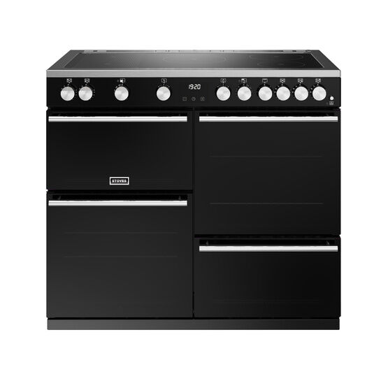 STOVES 444411496 100cm Precision Deluxe Rotary Induction Range D1000Ei Black NEW FOR 2023