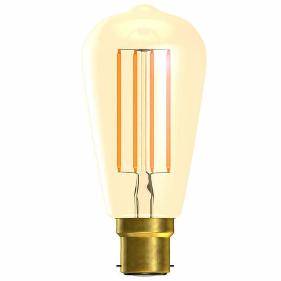 BELL 4W BC B22 LED Filament Bulb Vintage Squirrel Cage Amber Glass 2000K (40w Equiv)