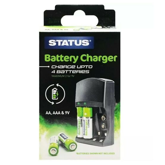 Status SBCB1PKB6 AA, AAA and 9V PP3 Battery Charger