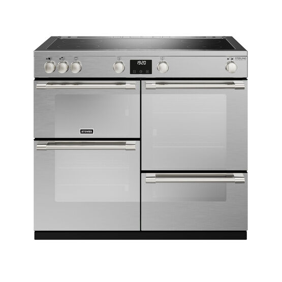 STOVES 444411473 Sterling Deluxe D1000 Electric Induction 100cm Range Cooker Touch Control Stainless Steel NEW FOR 2023