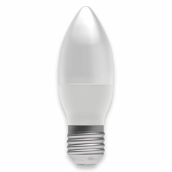 BELL 6 or 7W ES E27 LED Light Bulb Candle Opal Warm White 2700K (40w Equiv)