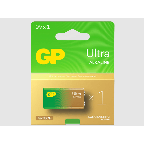 GP Ultra 9V PP3 Alkaline Battery Card of 1 GPPVAAU143