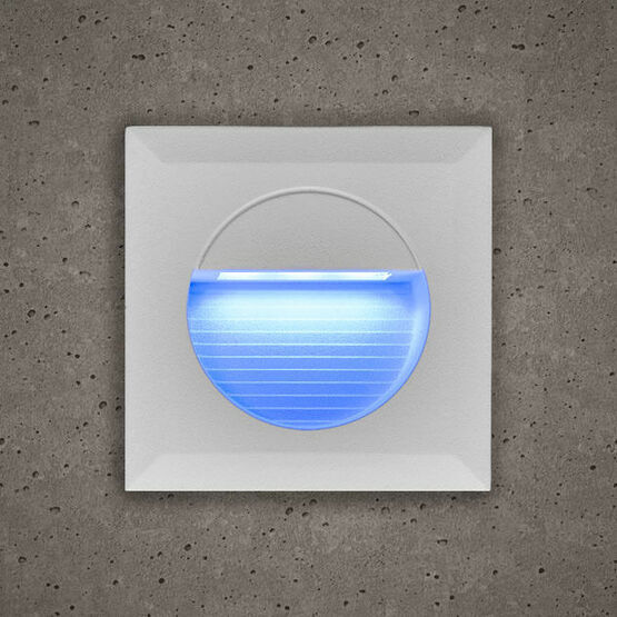 BELL 10400 Luna 1.2W IP54 LED Square Guide Light -Blue With White Trim
