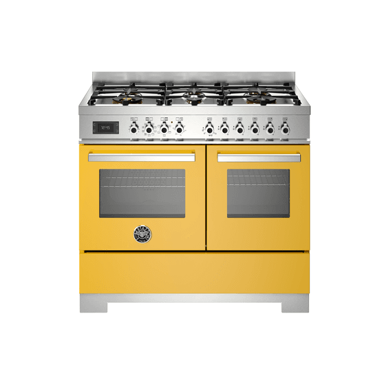 Bertazzoni PRO106L2EGIT2 Professional 100cm Range Cooker Twin Oven Dual Fuel Yellow