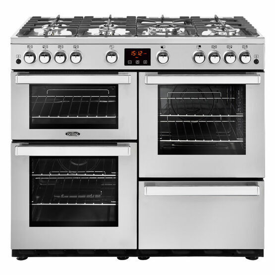 BELLING 444444087 CookCentre 100cm Gas Range Cooker Prof. Stainless Steel