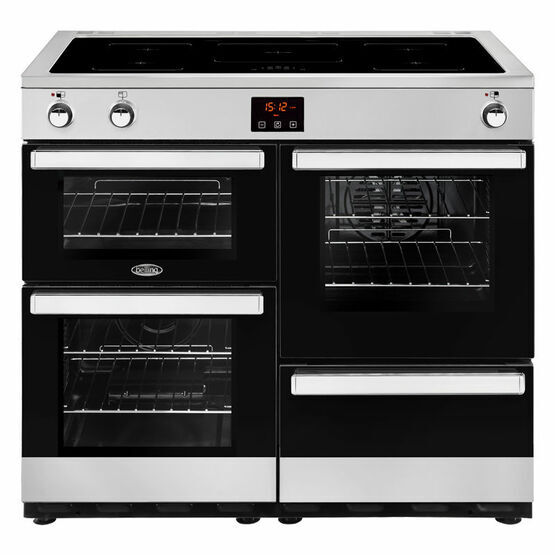 BELLING 444444091 Cookcentre 100cm Electric Range Cooker With Induction Hob Stainless Steel