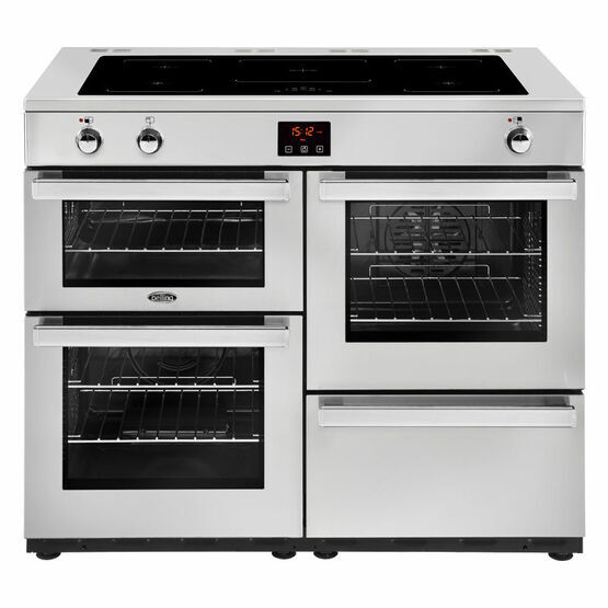 BELLING 444444102 Cookcentre 110cm Range Cooker Induction Hob Professional Stainless Steel