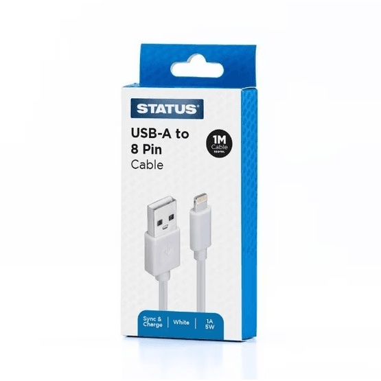 STATUS CT8P1MPVCWL10 1m USB Type C to 8 Pin Sync and Charge Cable