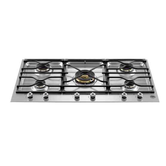 BERTAZZONI PM36500X Segmented 90cm Gas Hob 5 Burners Central Wok